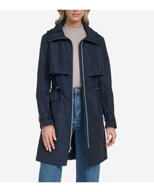 Cole Haan Women's Packable Trench Coat - Blue