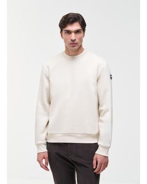 Colmar Sweat-Shirt À Col Rond En Coton, Couleur Nude, Taille - Blanc