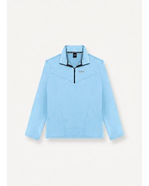 Colmar Polaire De Ski Stretch À Col Zippé, Couleur: Bleu Capri, Taille