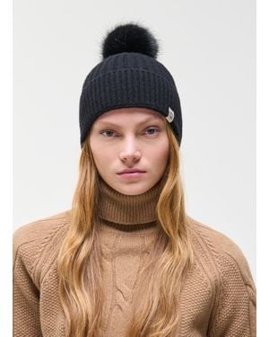 Colmar Bonnet Avec Pompon En Fausse Fourrure, Couleur, Taille: Unique - Bleu