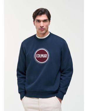 Colmar Sweat-Shirt À Col Rond Logoté, Couleur Foncé, Taille - Bleu