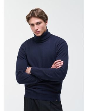 Colmar Pull À Col Roulé En Maille Fine, Couleur Foncé, Taille - Bleu