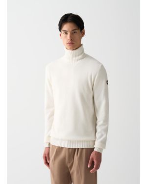 Colmar Pull À Col Roulé Logoté En Laine, Couleur, Taille - Blanc