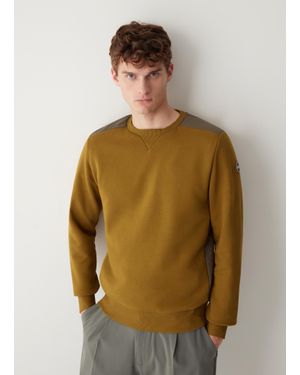 Colmar Felpa Garzata Tecnica Girocollo 100% Cotone, Colore: Marsh-Bush, Taglia - Verde