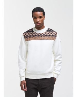 Colmar Sweat À Col Rond Avec Motif Géométrique, Couleur Tofu, Taille - Blanc