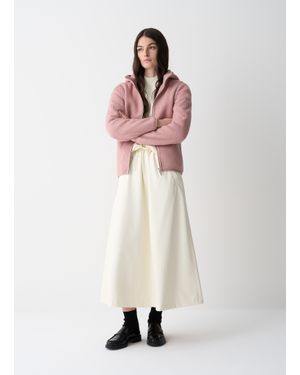 Colmar Pullover Con Cappuccio A Coste, Colore Vintage, Taglia - Bianco