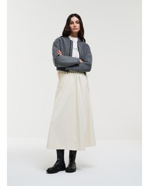 Colmar Jupe Midi En Similicuir, Couleur Vanilla, Taille - Blanc