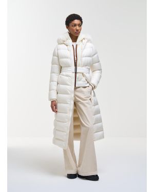 Colmar Piumino Lungo Opaco Con Pelliccia Sintetica, Colore Tofu, Taglia - Bianco