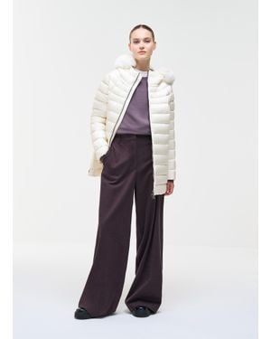 Colmar Piumino A Trapezio Con Pelliccia, Colore Tofu, Taglia - Bianco