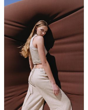 Colmar Pantalon En Lin, Couleur Papiro, Taille - Marron