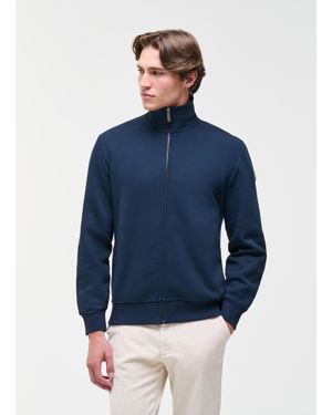 Colmar Sweat-Shirt En Coton Fermé Par Zip Pleine Longueur, Couleur Foncé, Taille - Bleu