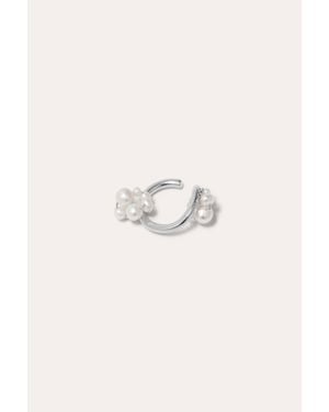 Completedworks Surfacing - Pearl And Platinum Plated Ear Cuff - Multicolour