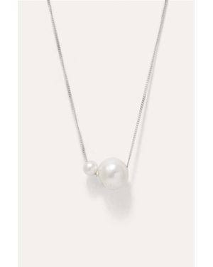 Completedworks One [blank] Can Change The World - Pearl And Platinum Plated Pendant - Multicolour