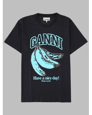 Ganni Sustainable Organic Cotton T-Shirt For - Black