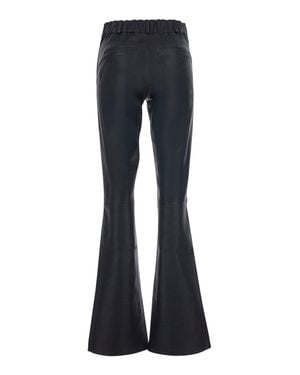 Arma Lucia Leather Pants With Elasticated Waist For - Blue