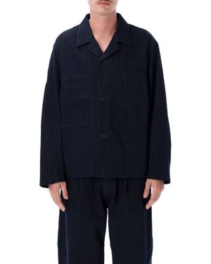 Still By Hand Relaxed Fit Coverall-Inspired Jacket - Blue
