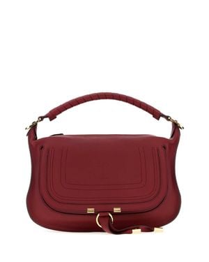 Chloé Small Marcie Leather Shoulder Bag With Crossbody Strap - Purple