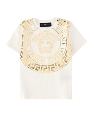 Versace Kids Mini Cotton T-Shirt - Natural