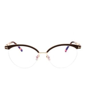 Tom Ford Chic Metal Oval Eyeglasses - Multicolor