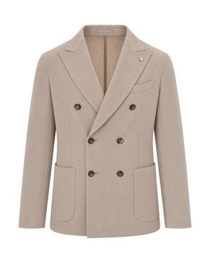 L.B.M. 1911 L. B.M. 1911 Double-Breasted Tailored Blazer - Natural