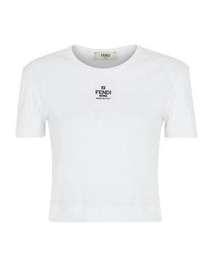 Fendi Tops With Logo - White