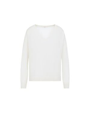 Co. V-Neck Cashmere Sweater - White