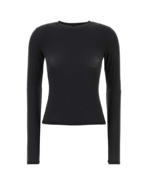 Skims Charcoal Stretch Nylon Mini T-Shirt - Black