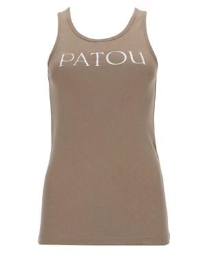 Patou Logo Print Tank Top - Brown