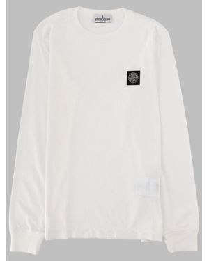 Stone Island Timeless Long Sleeve Tee For Boys - White
