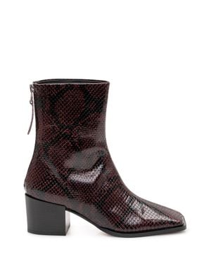 Aeyde Amina Snake Embossed Calf Leather Boot - Brown