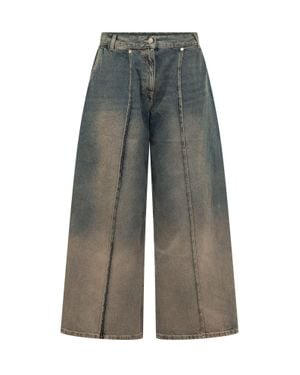 Palm Angels Pleated Denim Pants - Gray