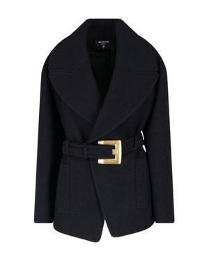 Balmain Virgin Wool Blend Jacket - Blue