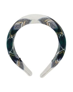 NANAN KIDS Mini Check Motif Cotton Headband For Baby Girl - Green