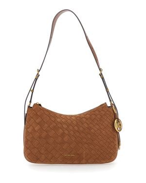 MICHAEL Michael Kors Nolita Medium Tz Convertible Shoulder Handbag With Embossed Logo And Adjustable Strap - Brown