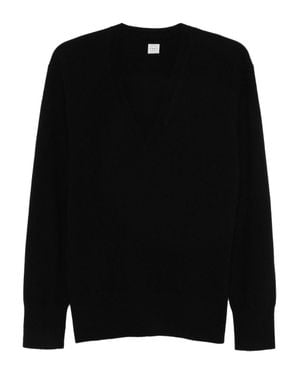 TOTEME Solid V Neck Sweater - Black