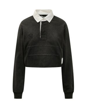 Woc Mini Polo With Elegant Collar And Insert - Black