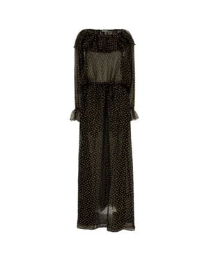 Bode Embroidered Silk Blend Stadium Dress - Black