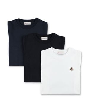 Moncler Boy's Cotton Jersey T-Shirt Set Of 3 - Black