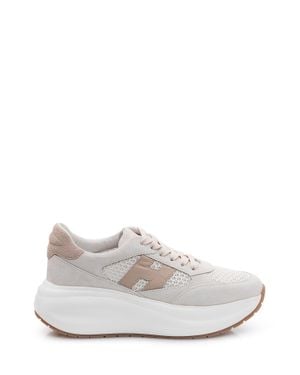 Hogan Iconic Sneakers With Mesh Inserts - White