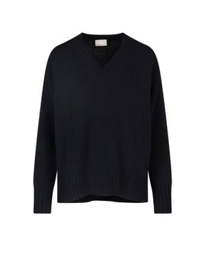 Drumohr V-Neck Merino Wool Sweater - Blue