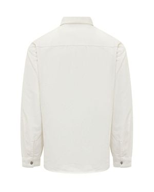 Palm Angels Logo Loose Denim Shirt - White