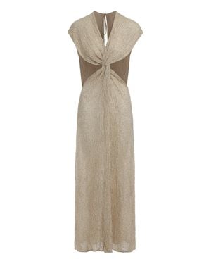 Savannah Morrow Long Dress Flowers - Natural