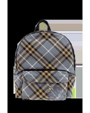 Burberry Small Check Backpack - Gray