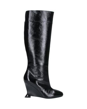 Balmain Knee-High Wedge Boots - Black