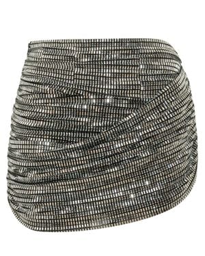 Self-Portrait Draped Mini Skirt - Gray