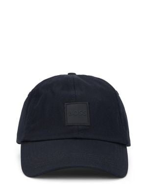 BOSS Cotton Baseball Cap With Curved Visor - Blue