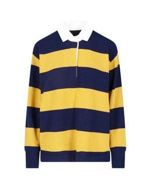 Nili Lotan Striped Wool-Cashmere Rugby Sweater - Blue