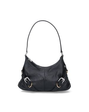 Givenchy Lamb & Calf Leather Shoulder Bag With Brass Hardware - Black