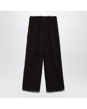 Frankie Shop Dark Fringed Pants - Black