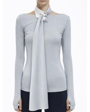 Vivetta Long-Sleeve Boat Neck T-Shirt - Blue